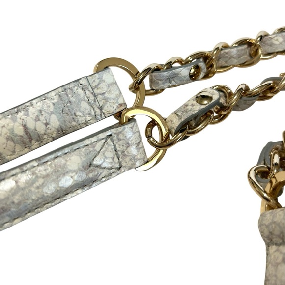 NWT Kelly Wynne MINGLE MINGLE MINI CROSSBODY Grey Python Italian Leather Bag - Picture 6 of 11